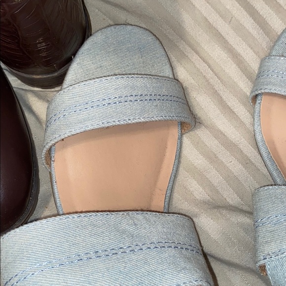 Light Denim Slingback Mules - Picture 3 of 4